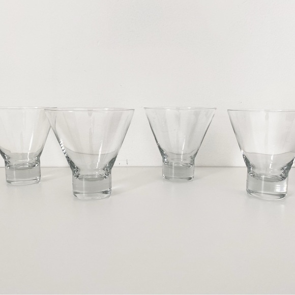 Vintage Midcentury Scandinavian Stemless Martini Glasses - Set of 4 - Picture 3 of 11